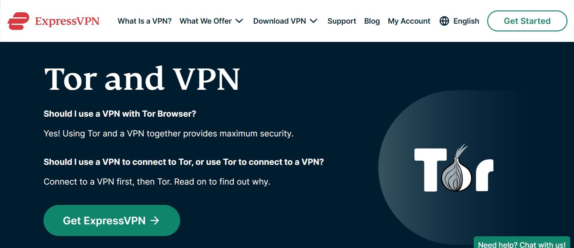 ExpressVPN Onion over VPN