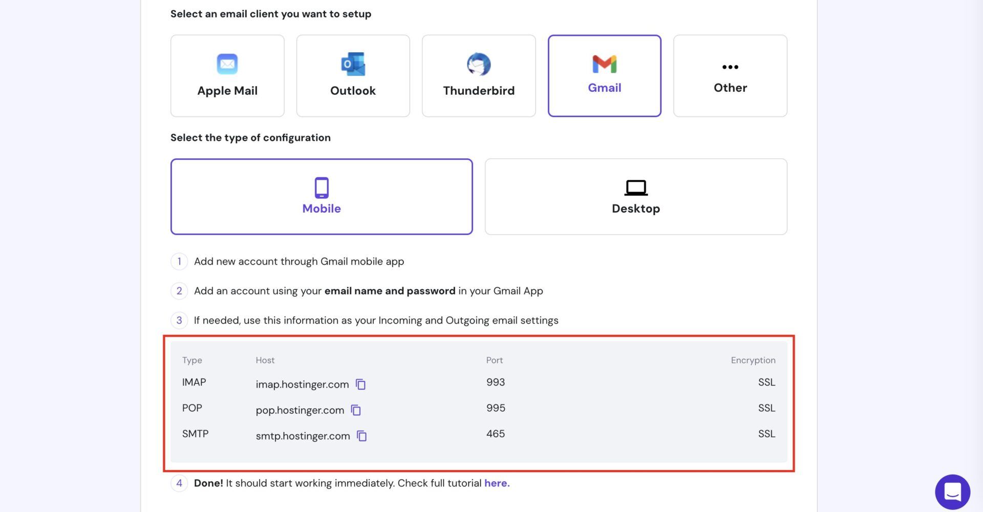 Hostinger Email Client Setup