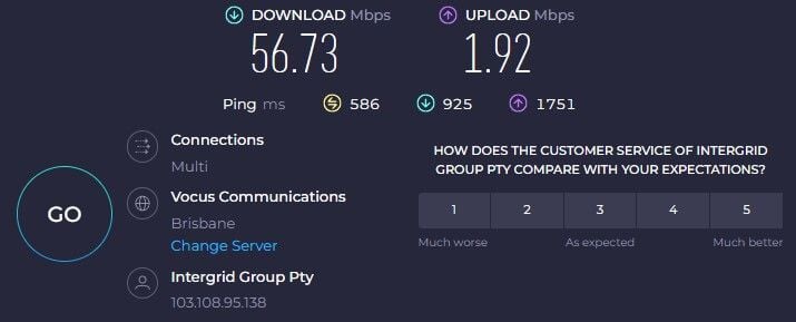 PrivateVPN Australia Speed