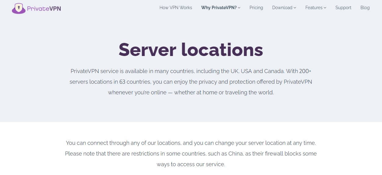 PrivateVPN Servers