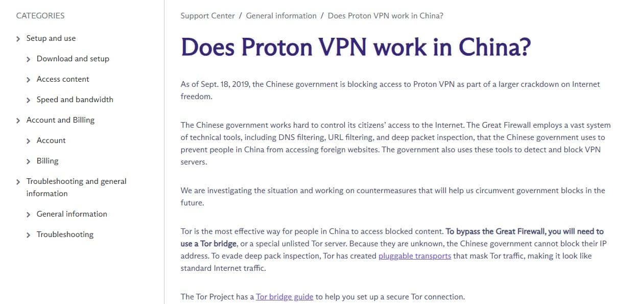 ProtonVPN China