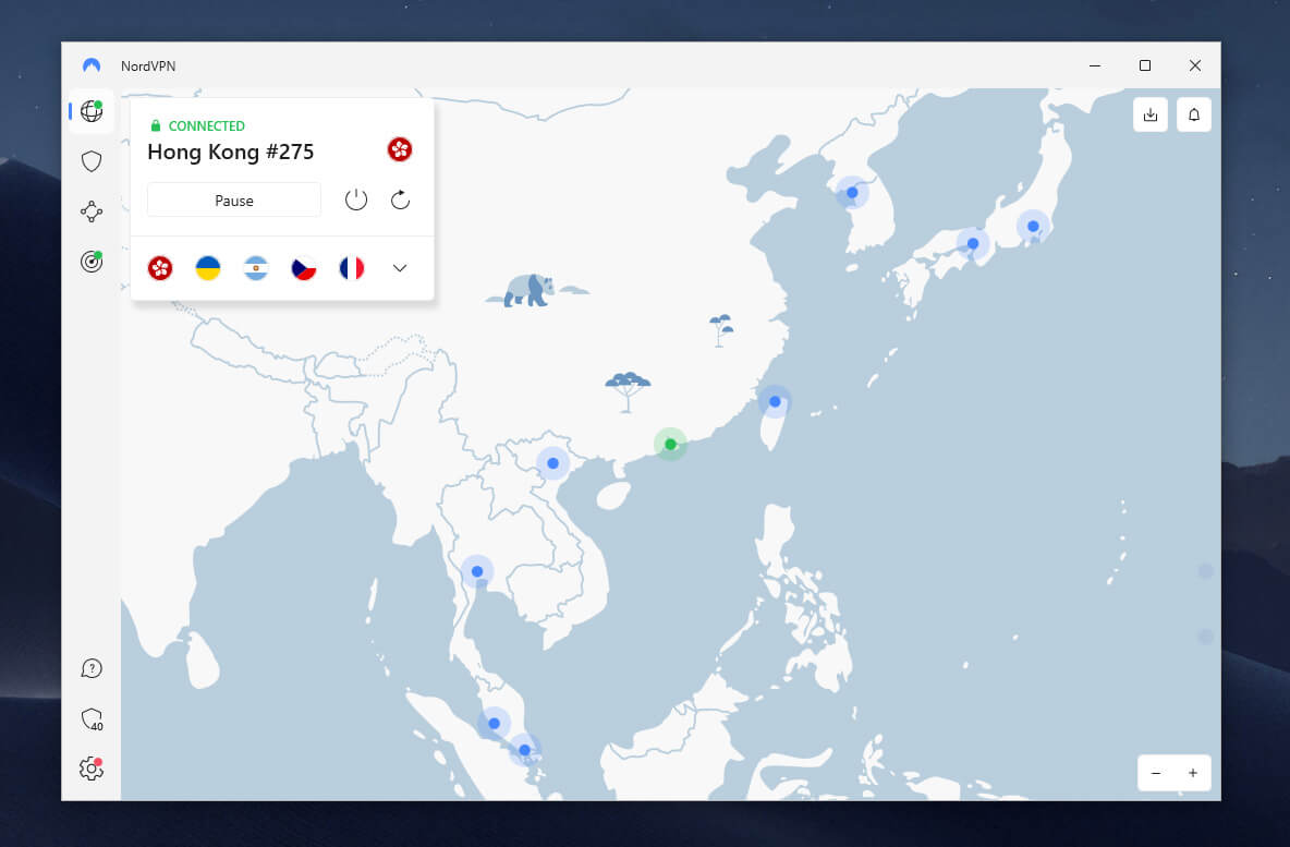 Hong Kong IP address NordVPN