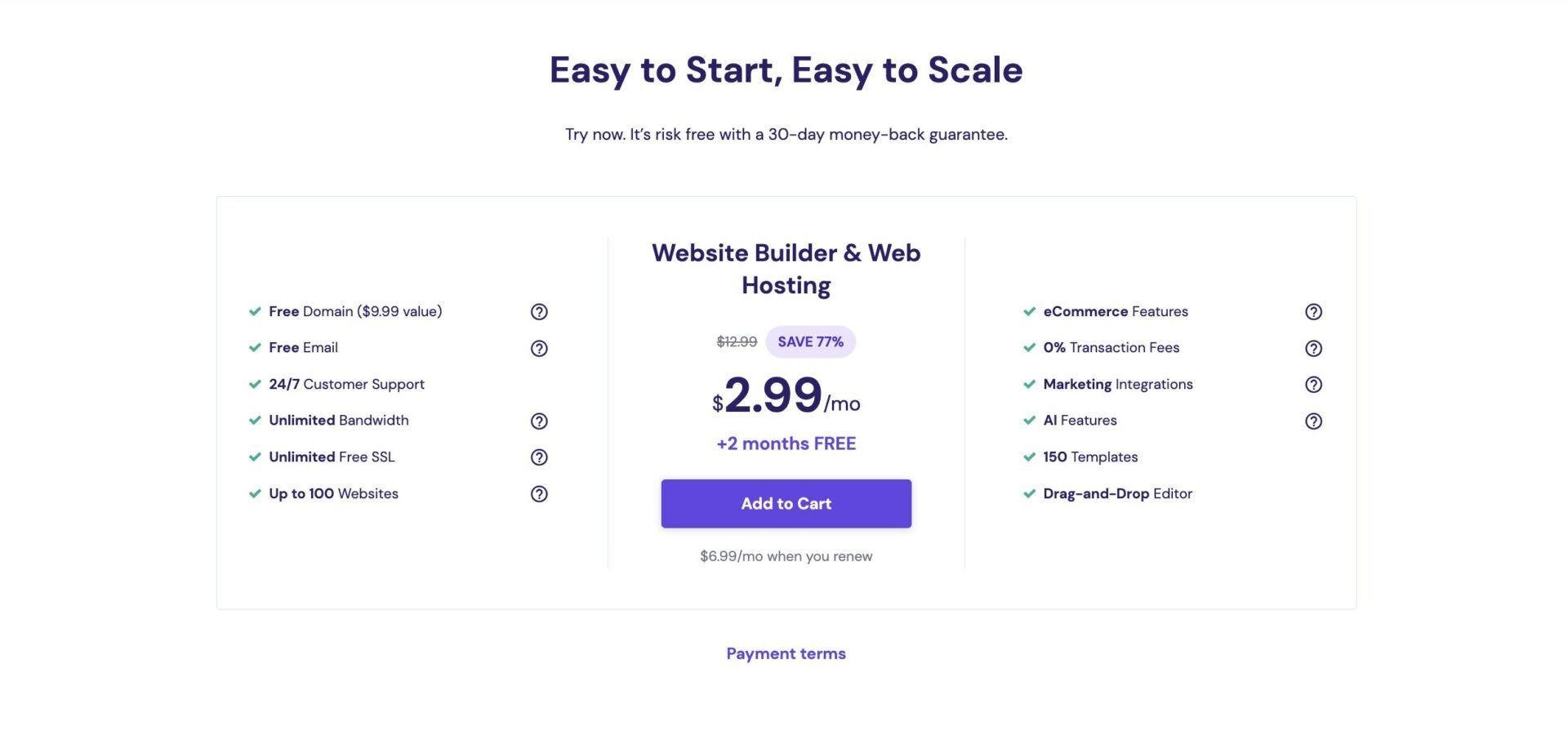 Hostinger Website Builder Pricing