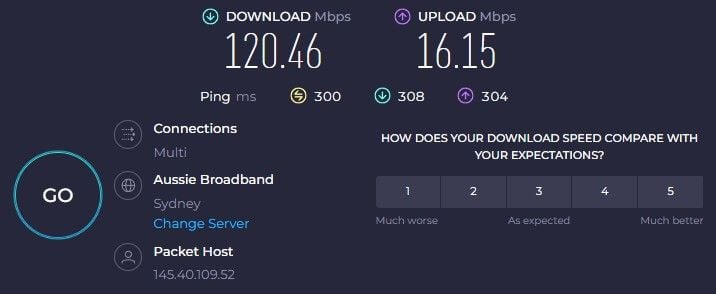 Brave VPN Australia Speed