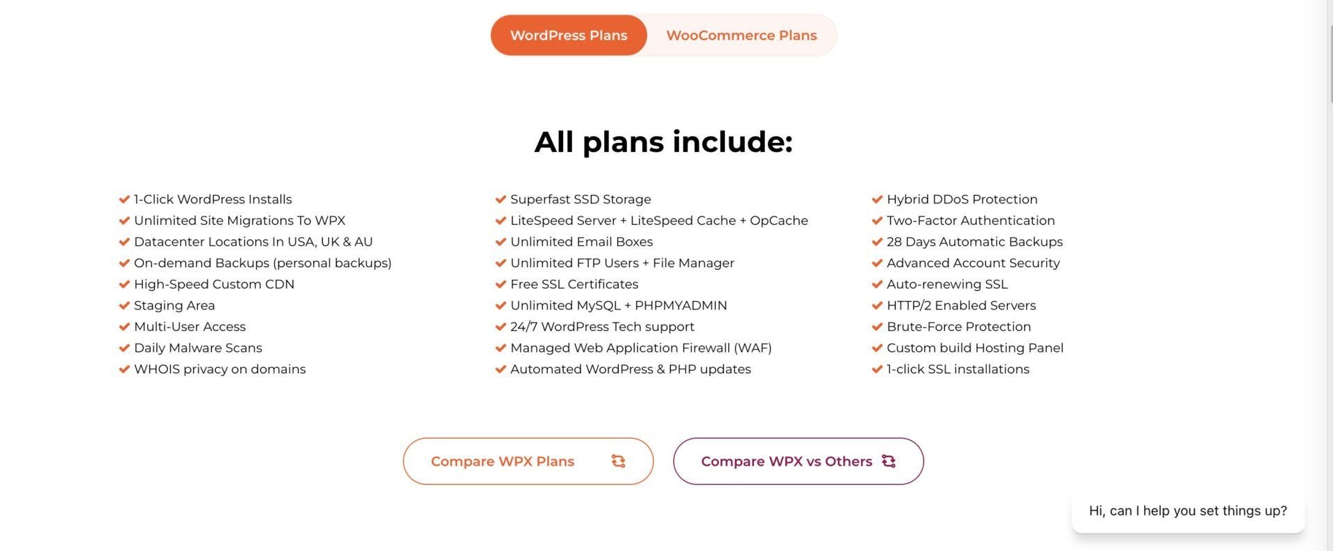 Wpx Hosting Plans Features