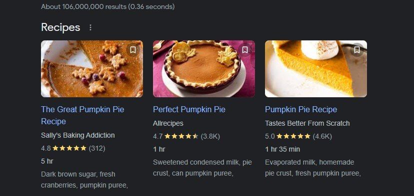 Google Recipes