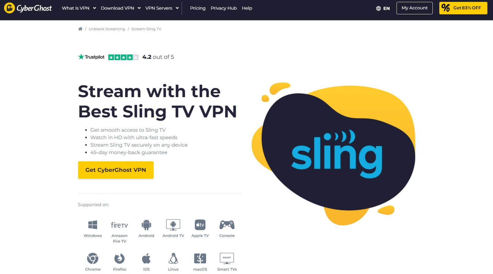 Cyberghost Sling Tv