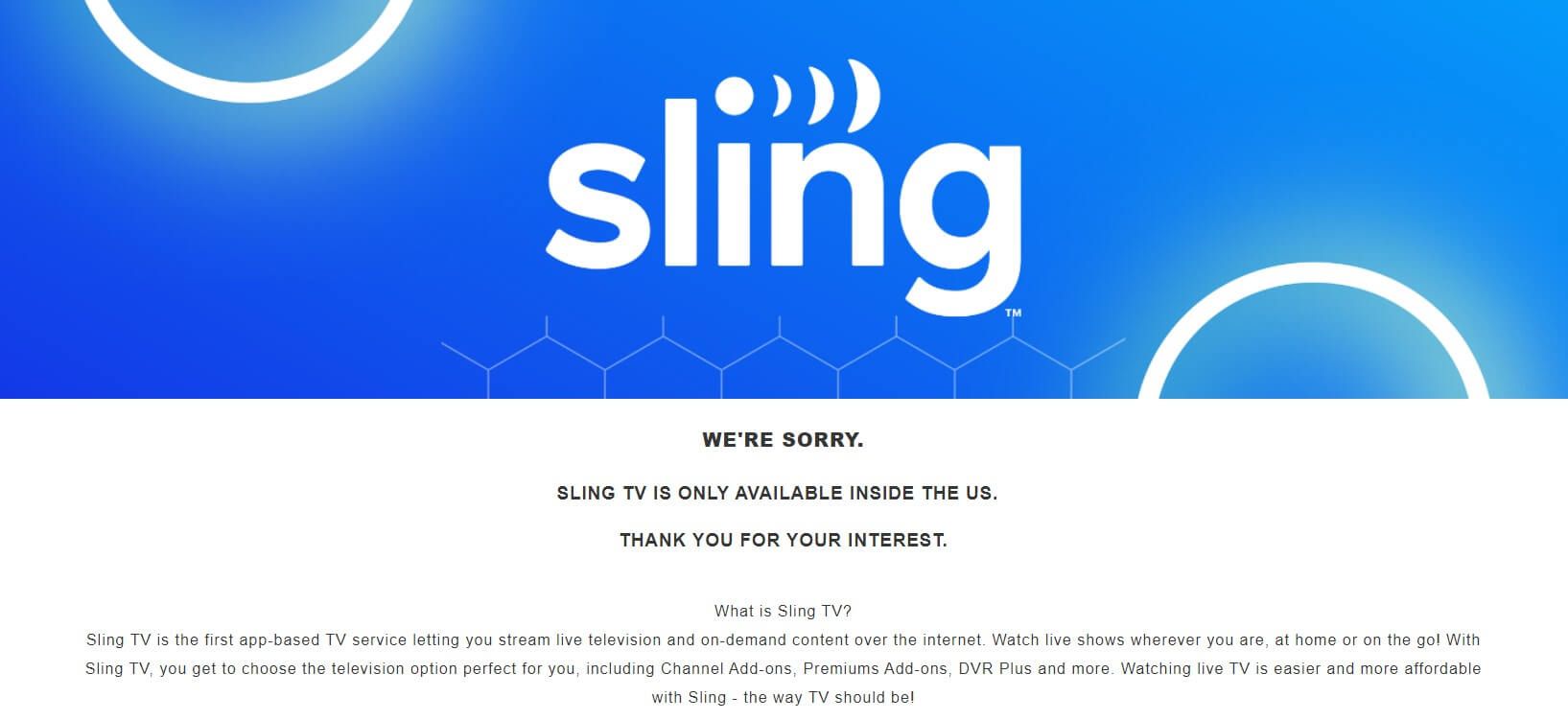 Sling Tv Error