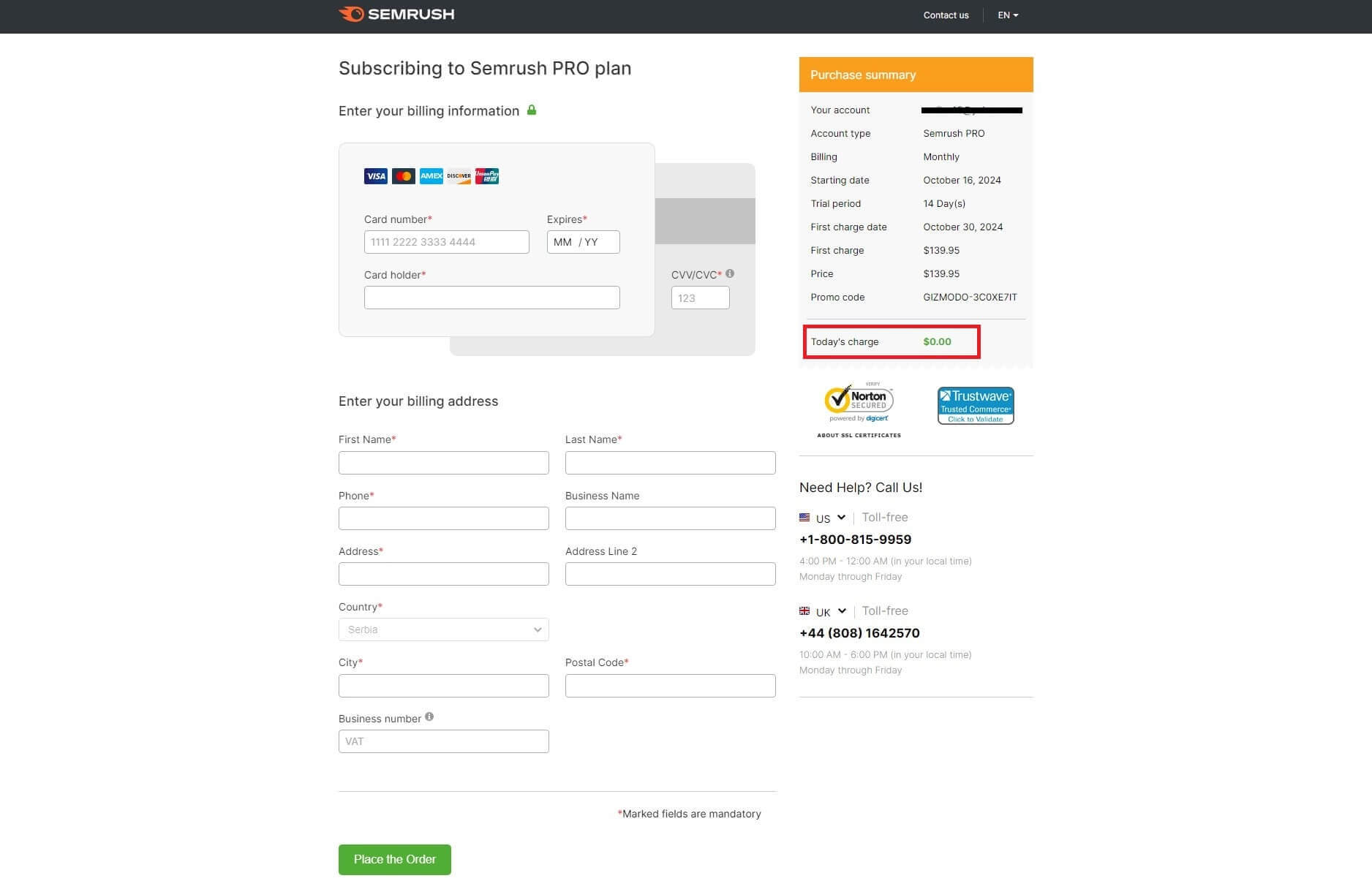 Semrush Free Trial Place The Order Updated