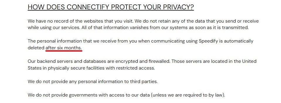 Speedify Log Policy 2