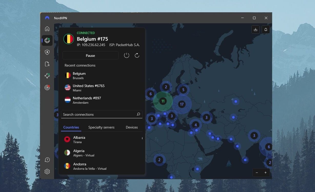 Nordvpn Windows App Connected