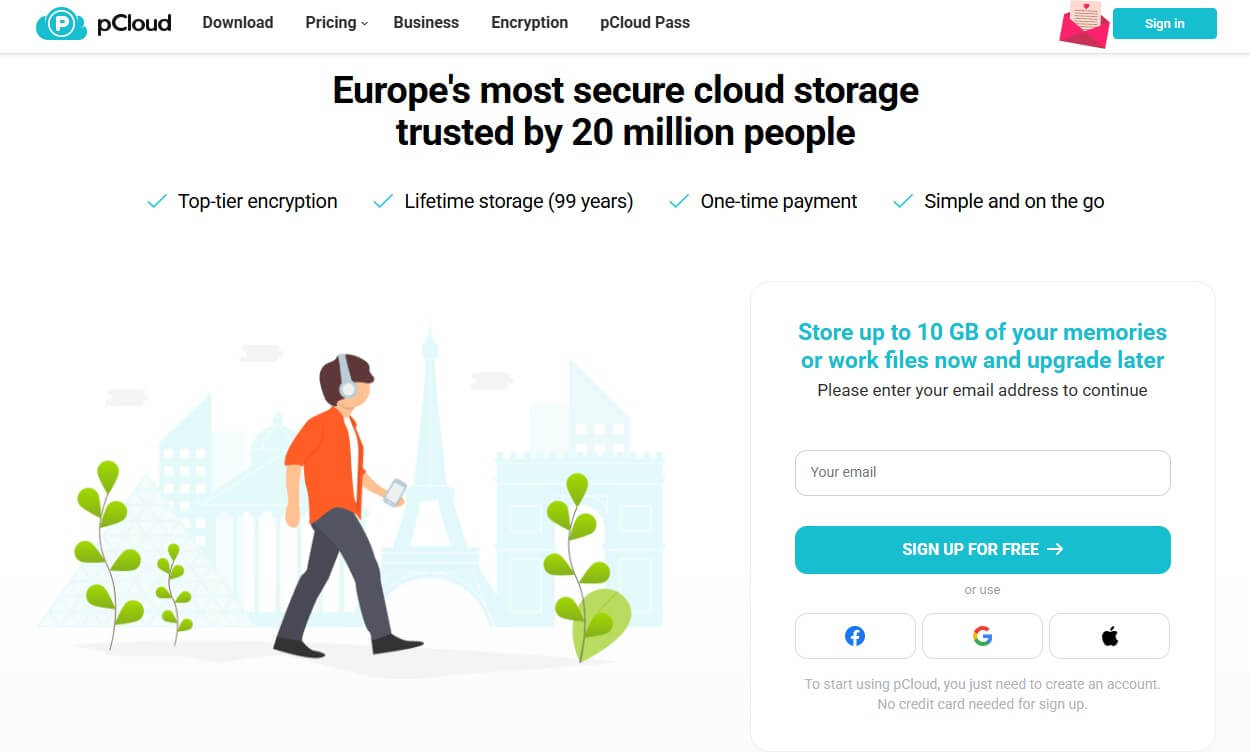 Pcloud Home Page