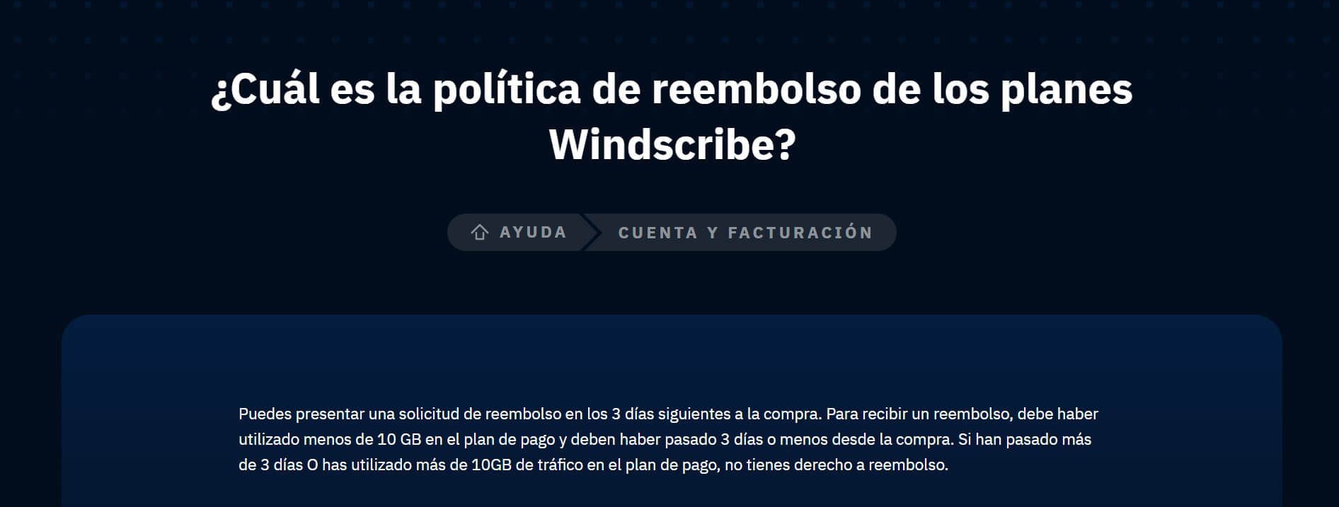 Reembolso Windscribe