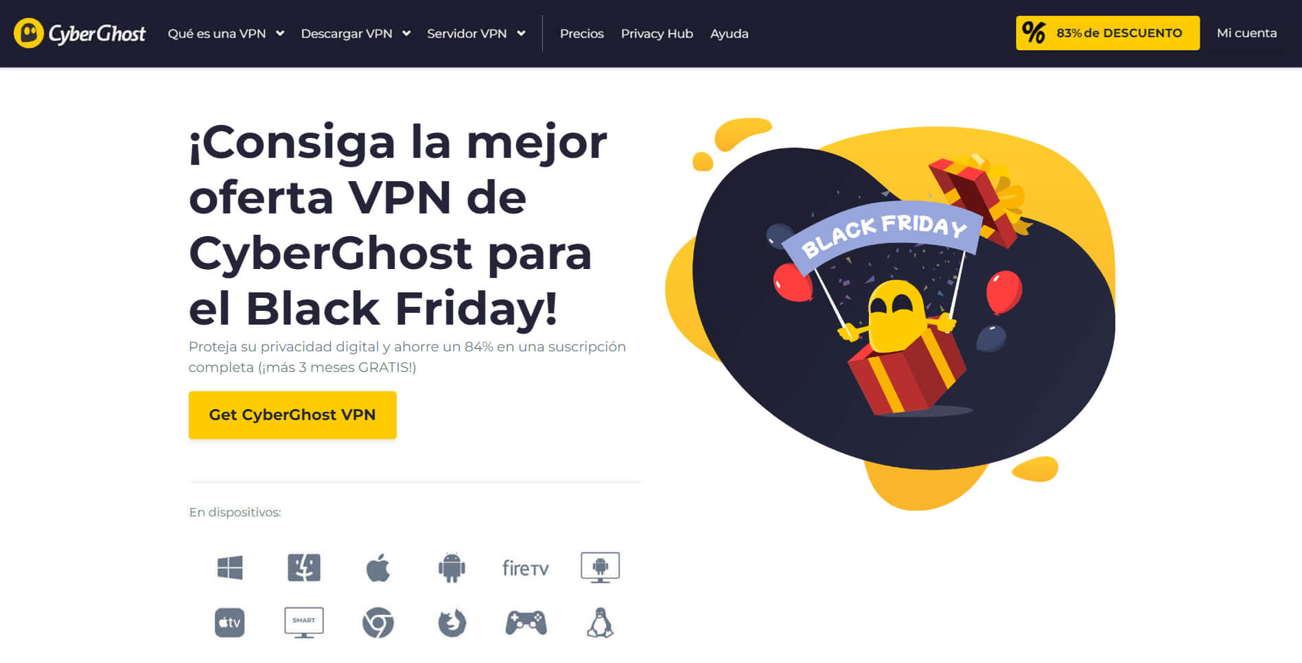 CyberGhost VPN Black Friday Descuento