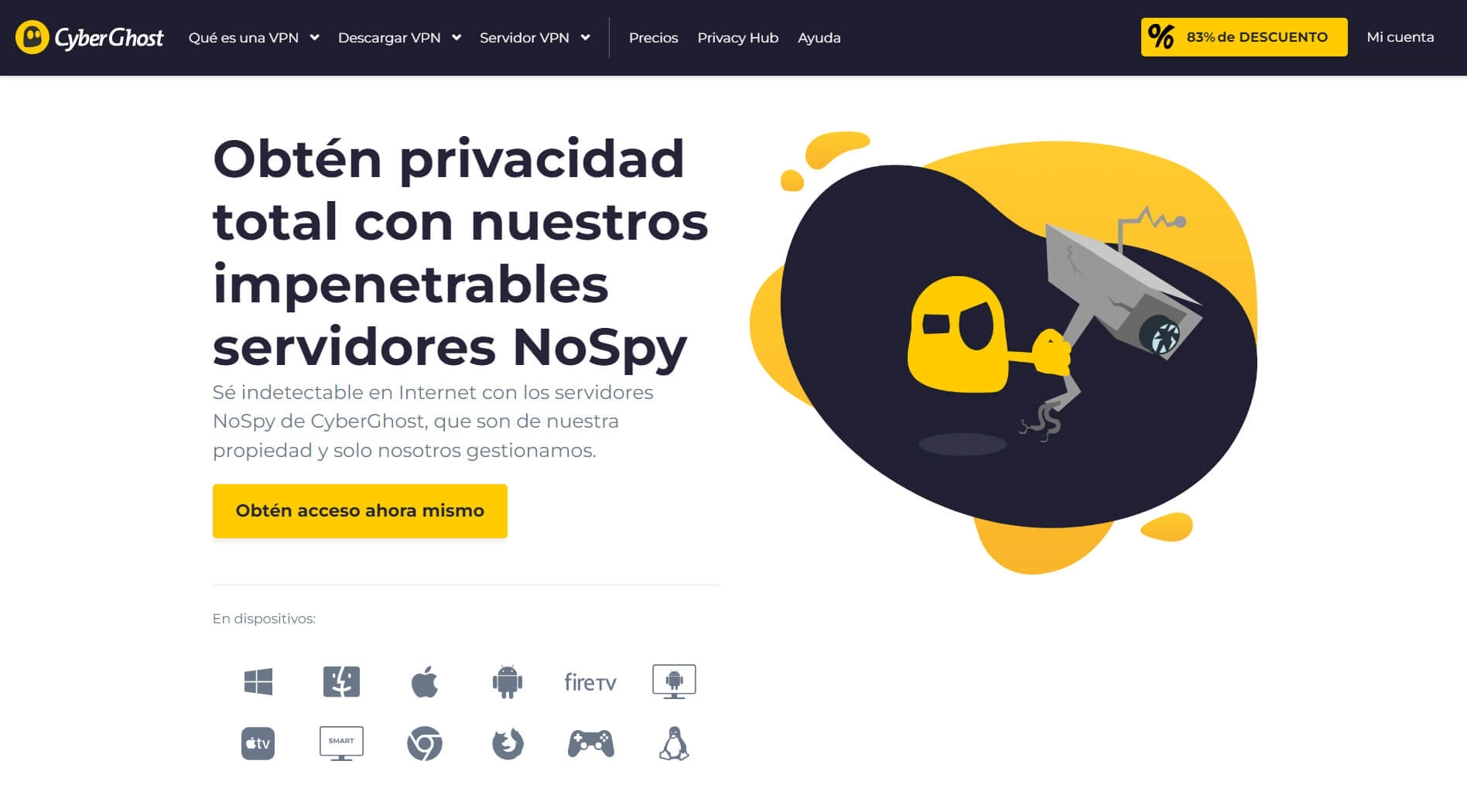 Servidores NoSpy CyberGhost