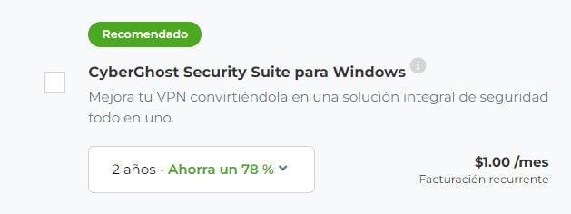 Suite de seguridad CyberGhost