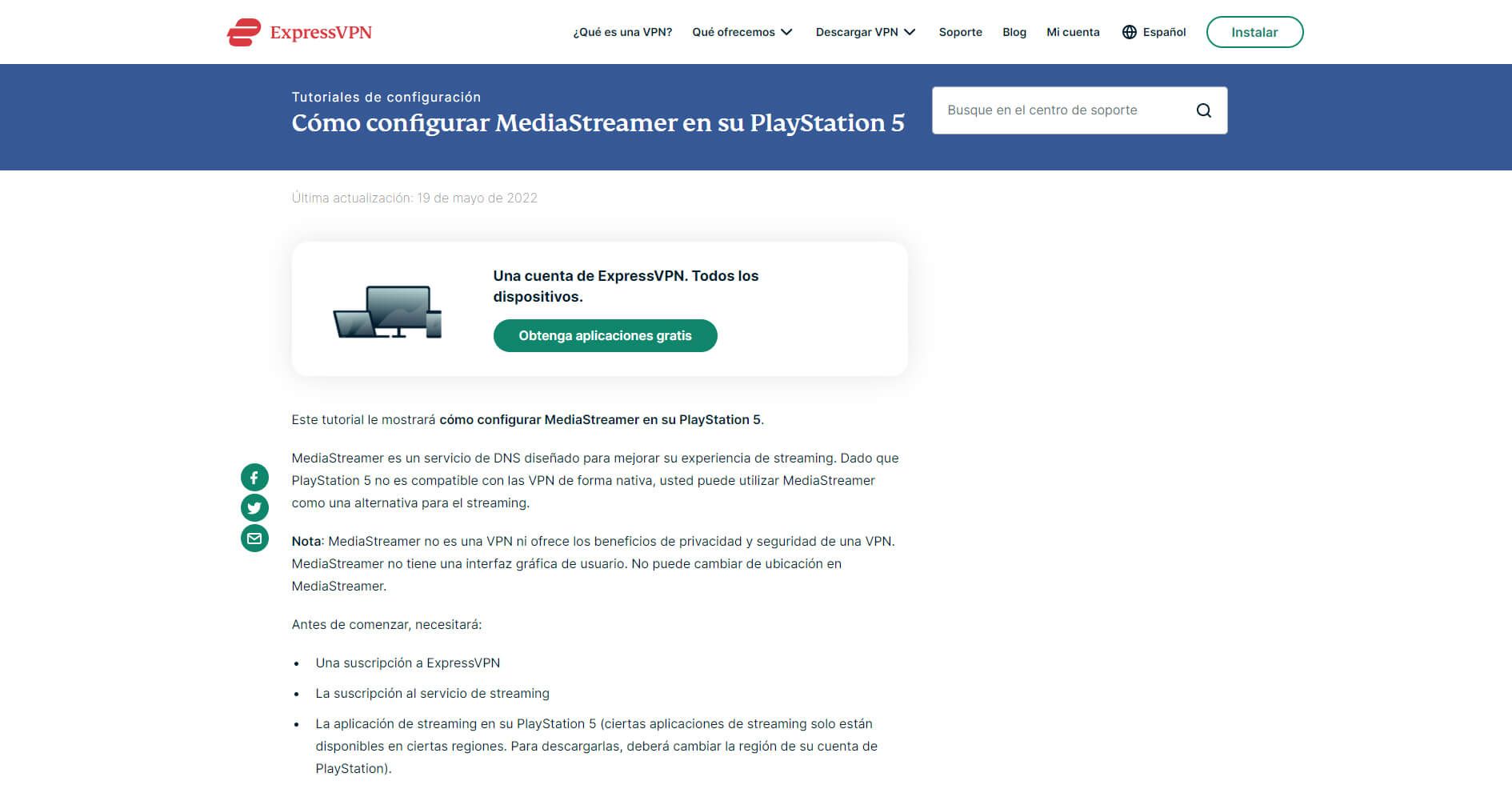 Expressvpn Configuracion Mediastreamer Playstation