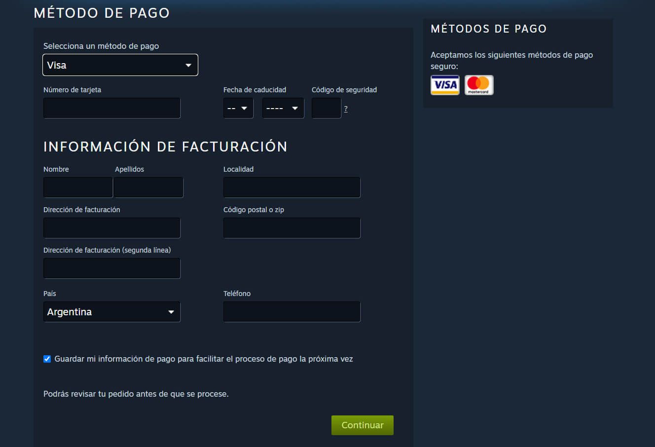 Pago Steam Compra Juegos