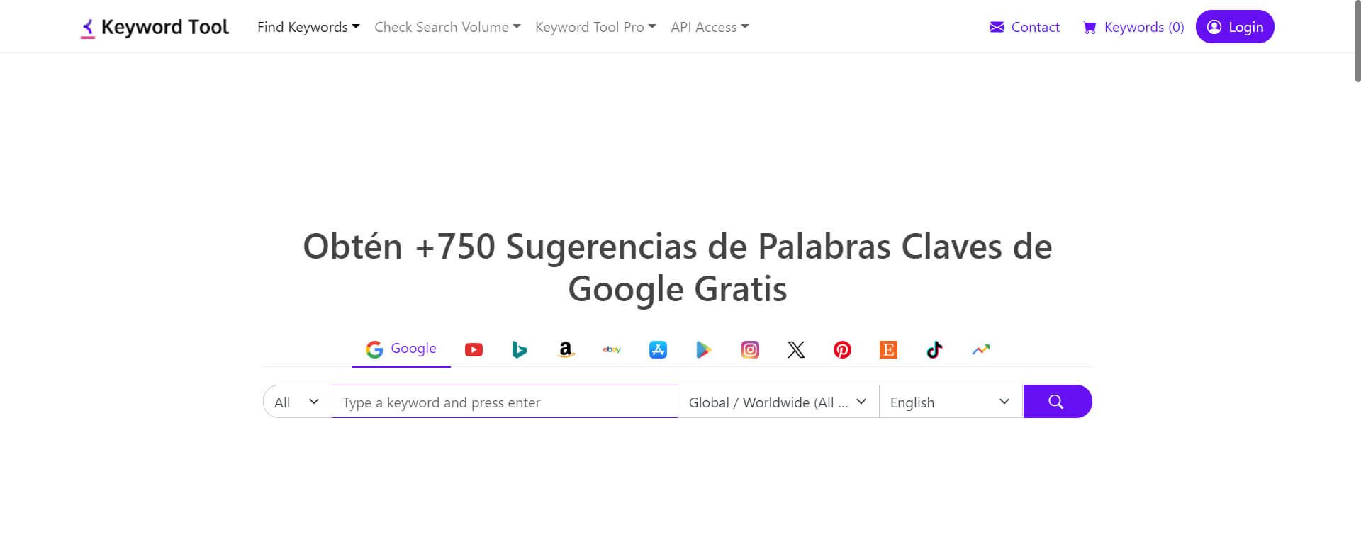 Keyword Tool Palabras Clave