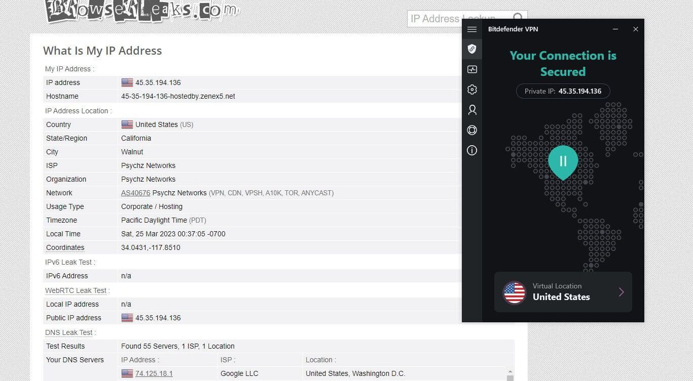 Bitdefender Vpn Browserleaks Test De Fuga De Ip