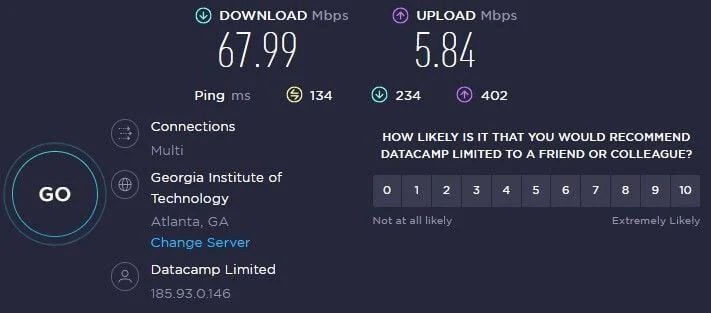 Test Velocidad Kaspersky Estados Unidos