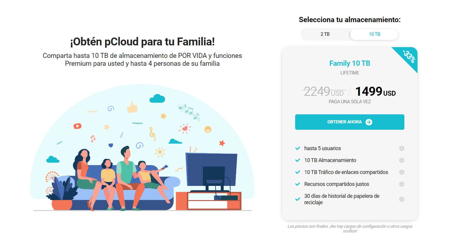 Plan Familiar Pcloud 10tb