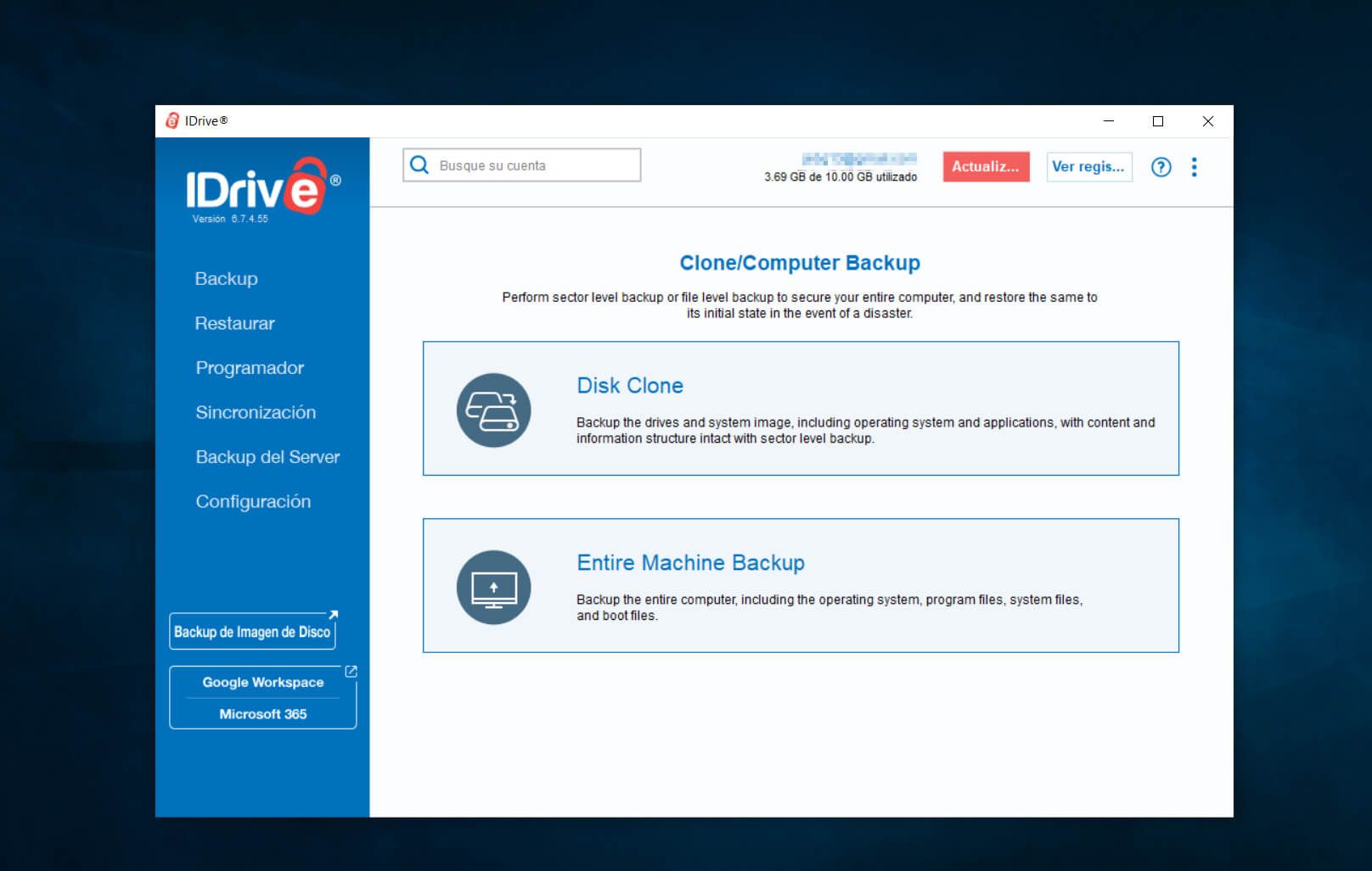 Idrive Respaldo De Pc Clonar