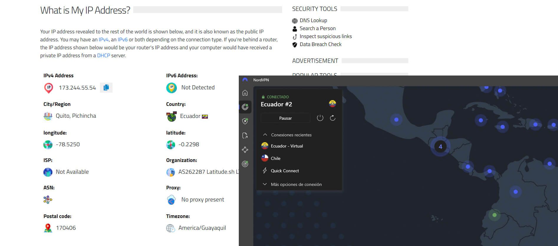 Iplocation Ecuador Nordvpn