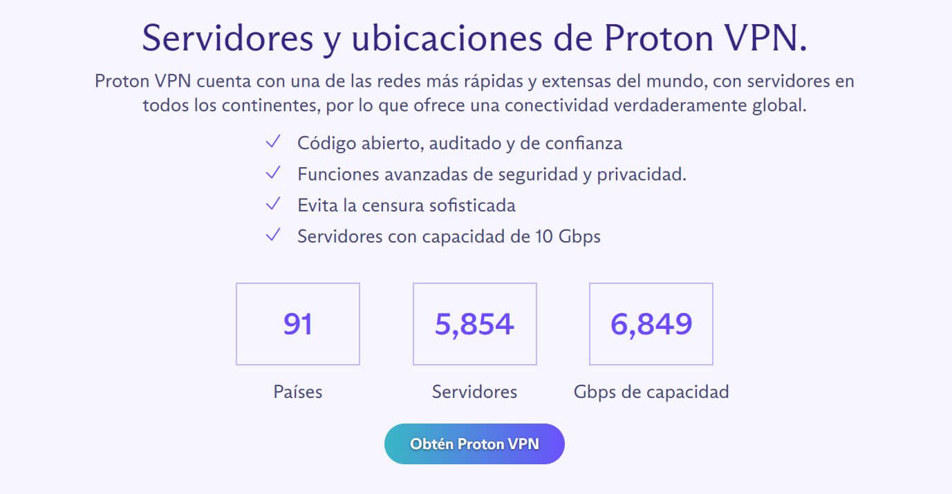 Servidores Protonvpn