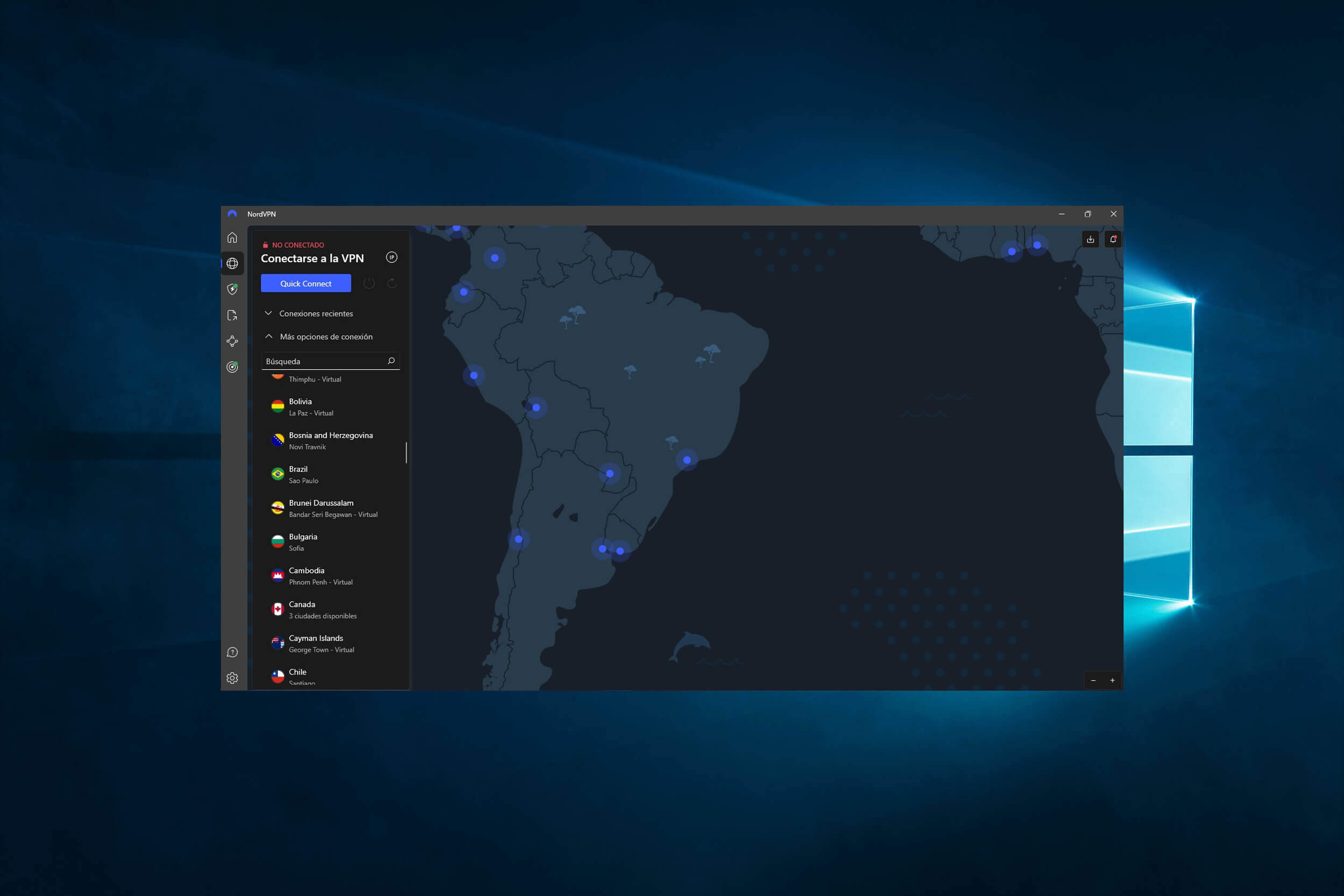 Nordvpn Ubicaciones App