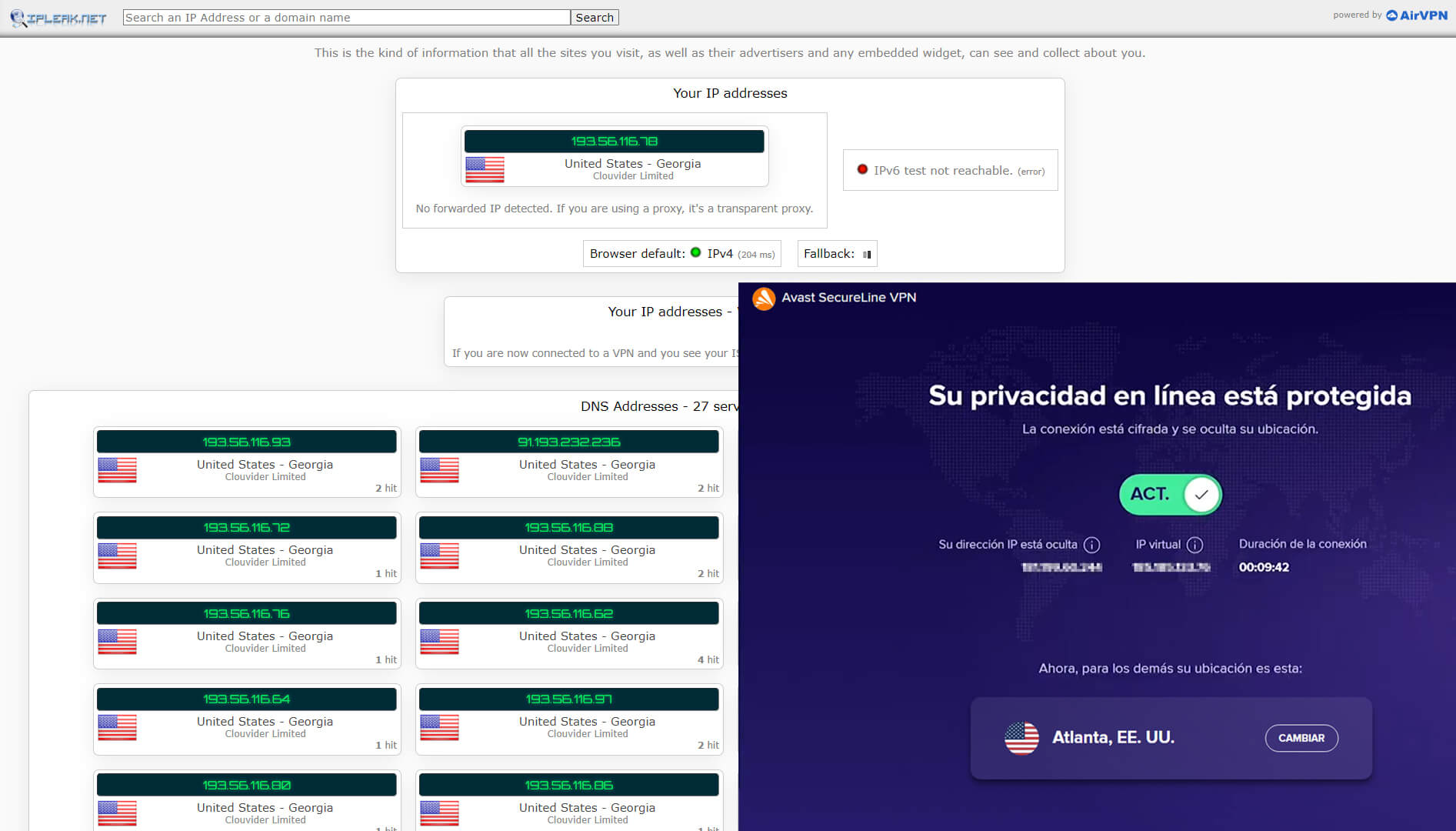 Ipleak Prueba Fuga Ip Avast Secureline Vpn