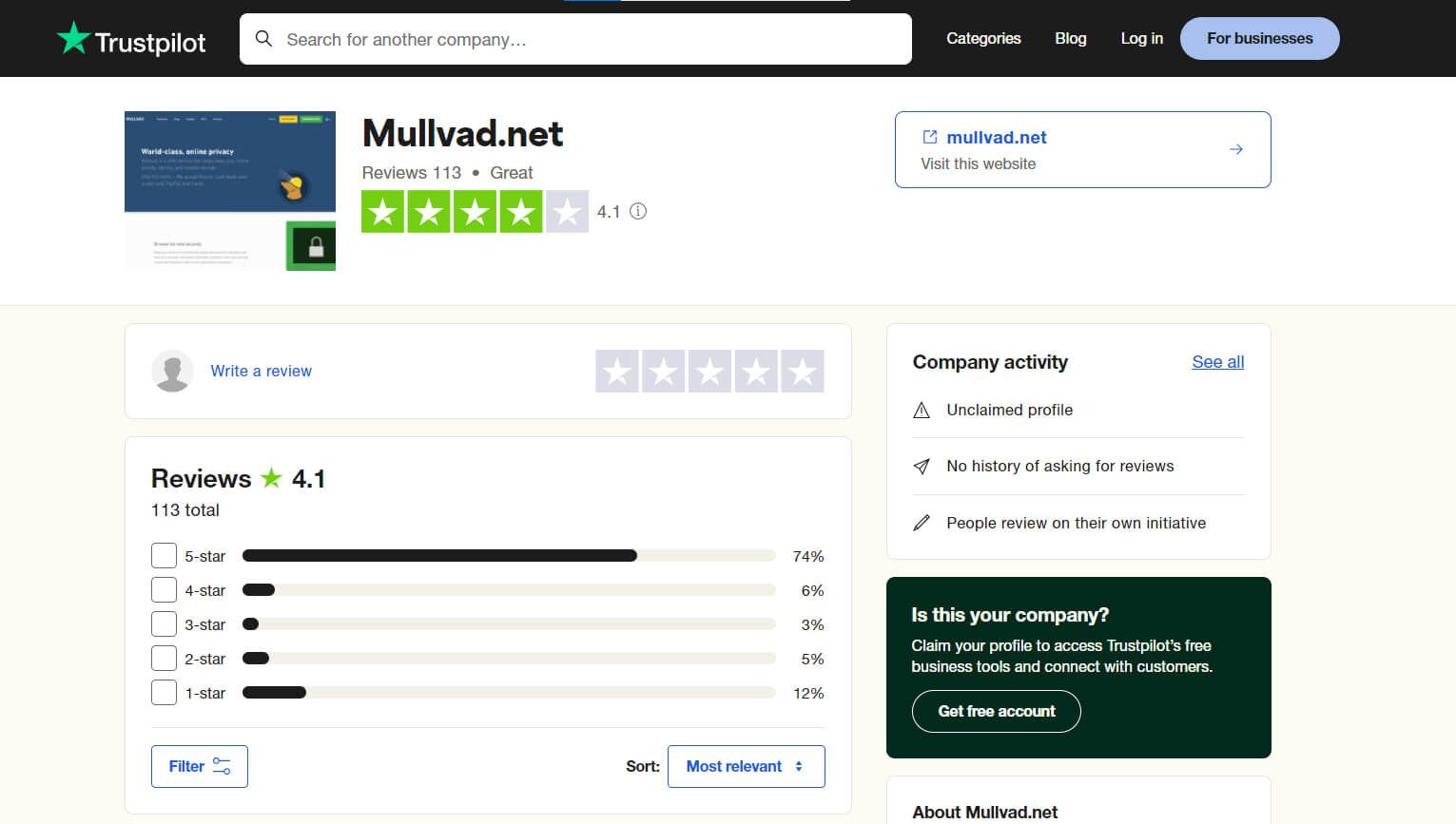 Reseñas Opiniones Usuarios Mullvad Vpn Trustpilot