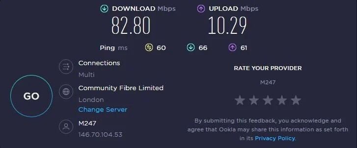 Reino Unido Prueba De Velocidad Windscribe