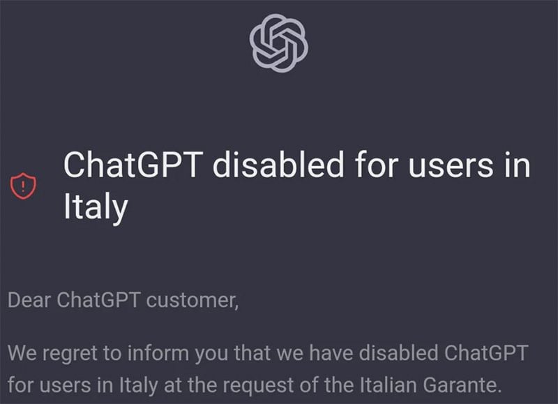 ChatGPT disabilitato in Italia