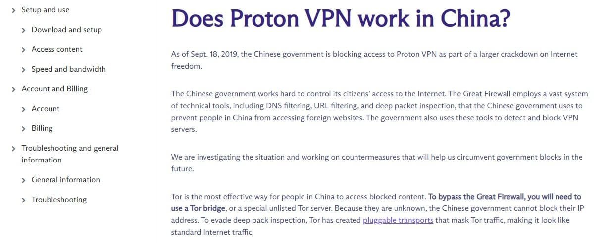 Protonvpn Cina