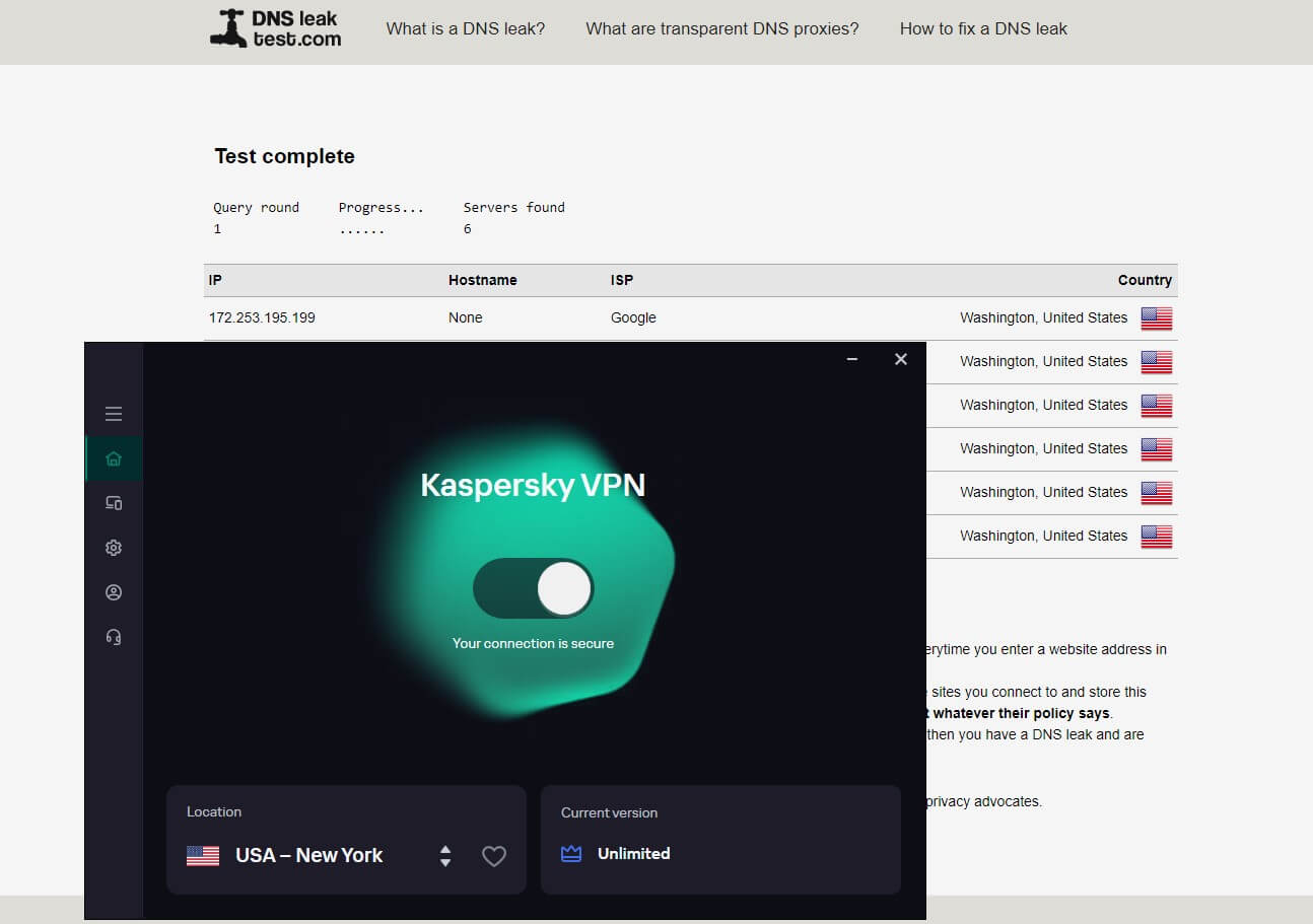 Kaspersky Vpn Dnsleaktest