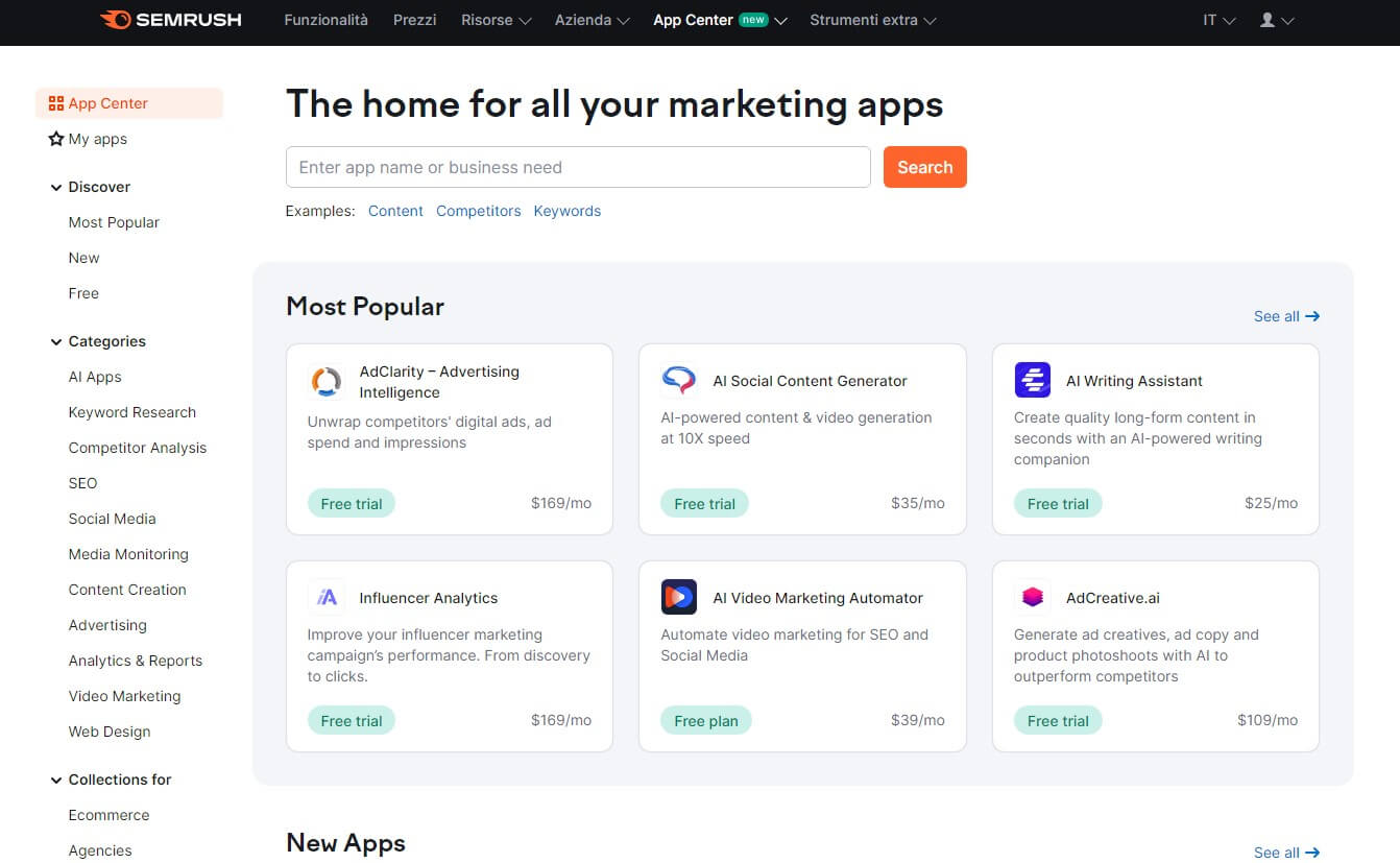 Semrush Centro App