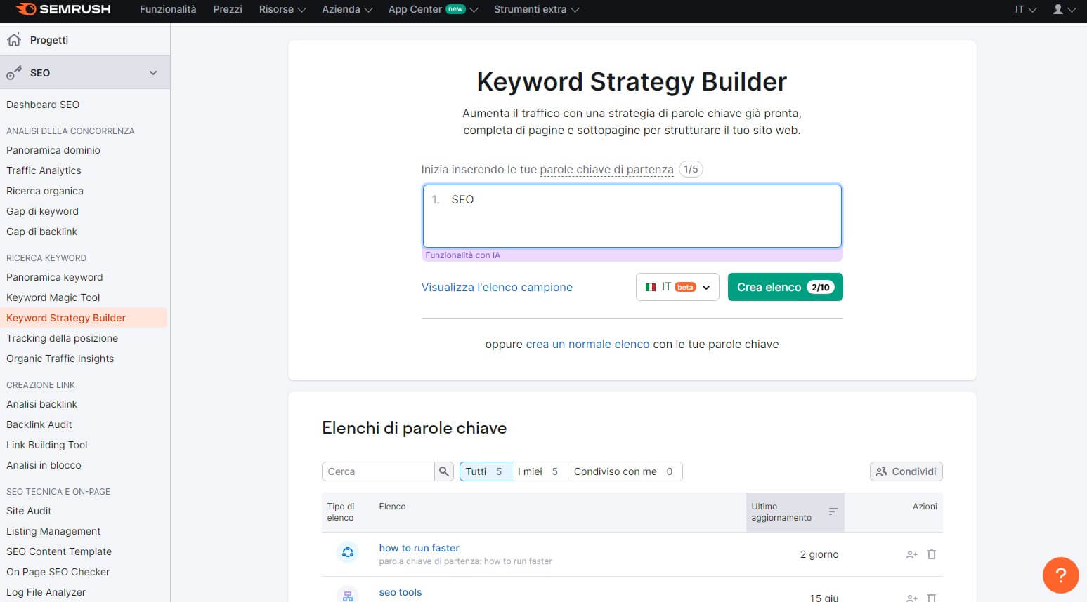 Semrush Keyword Strategy Builder