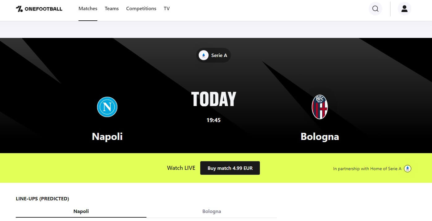 Guardare Onefootball Italia