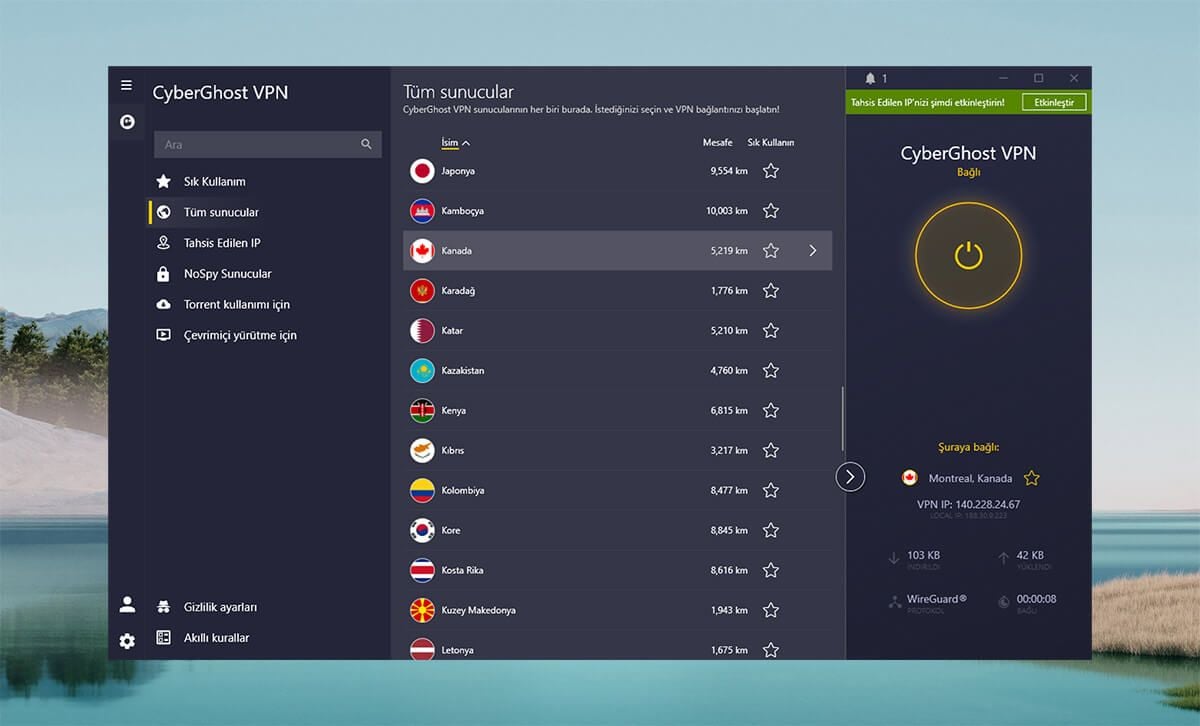 CyberGhost Windows Uygulama 2