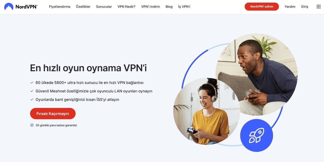 NordVPN çevrimiçi oyun