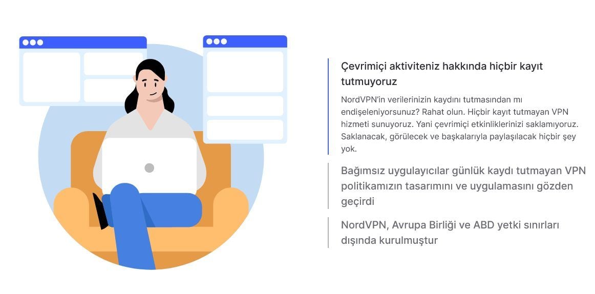 NordVPN kayıt tutmama politikası