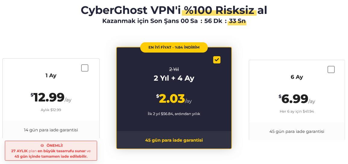 CyberGhost Black Friday indirimleri