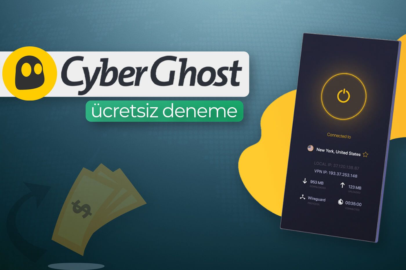 CyberGhost ücretsiz denemesi