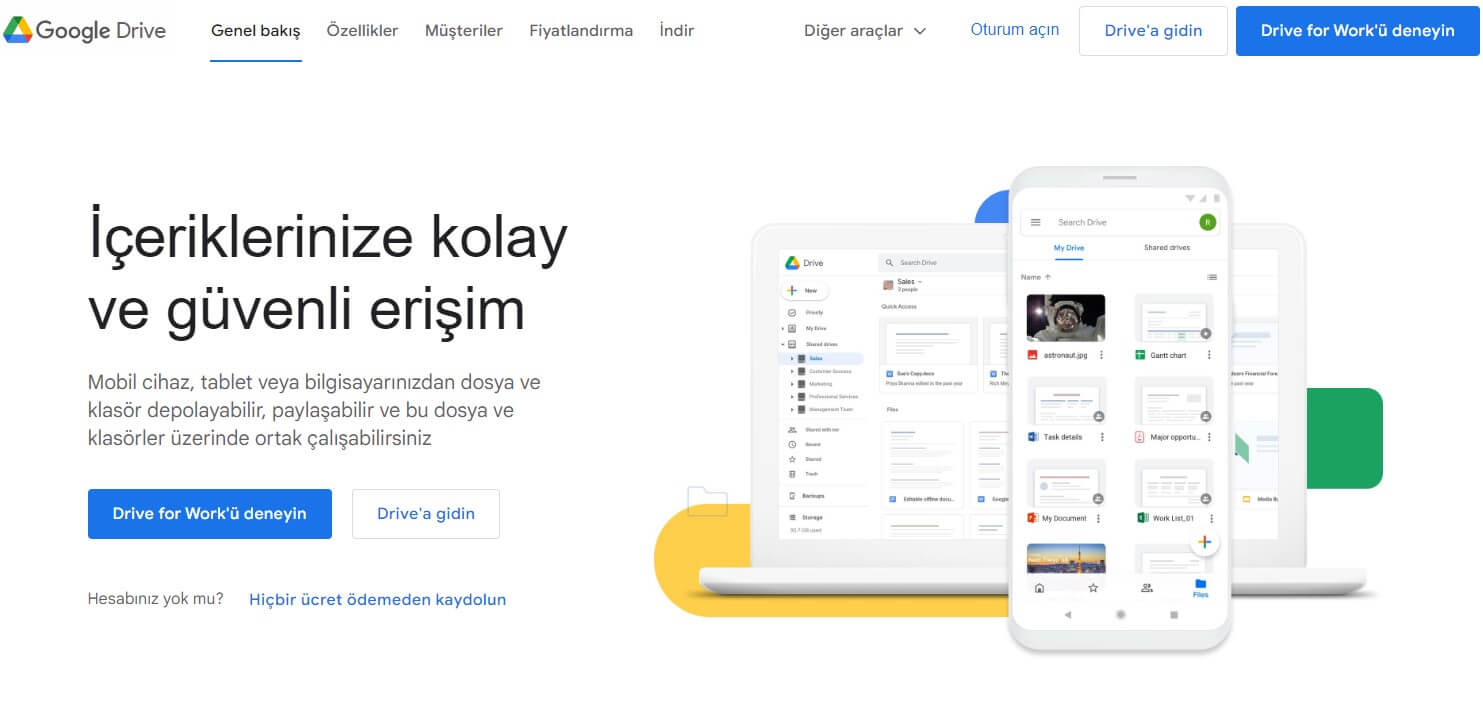 Google Drive ücretsiz