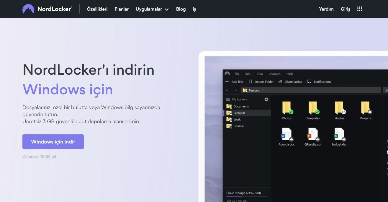 Nordlocker ücretsiz Bulut Depolama