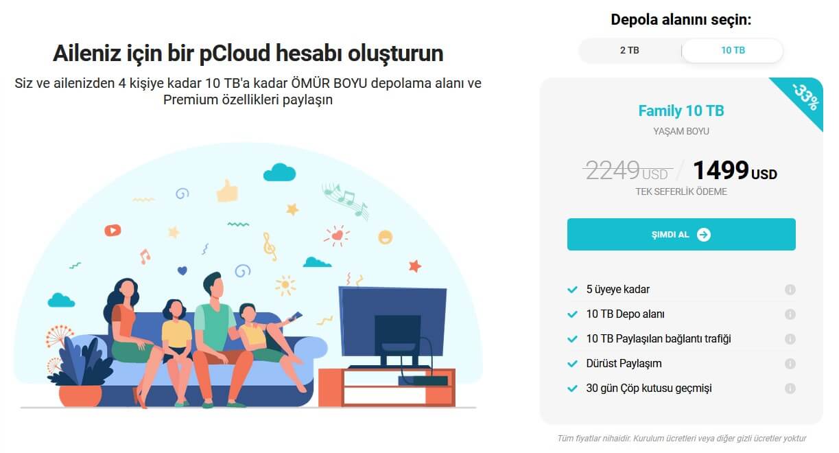 Pcloud Aile Plan Fiyatları